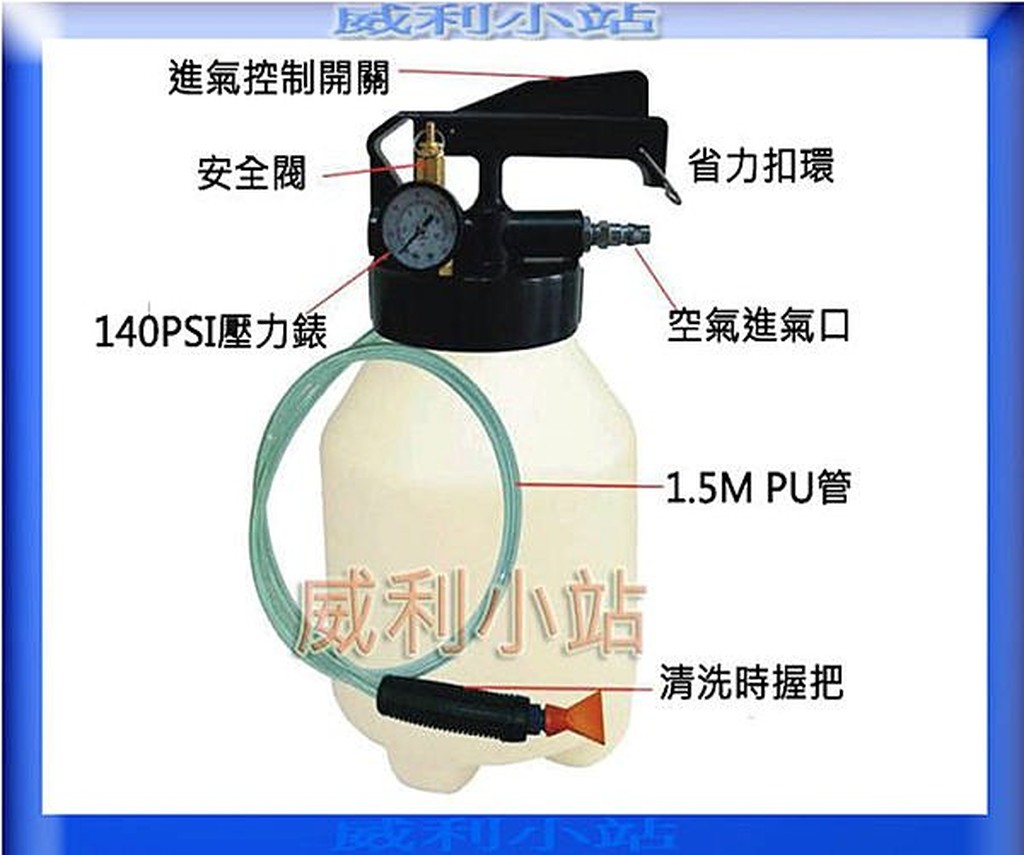 【威利小站】6L 氣動式 泡沫清洗機 泡沫洗車機 泡沫機,可搭胚高壓清洗機使用~