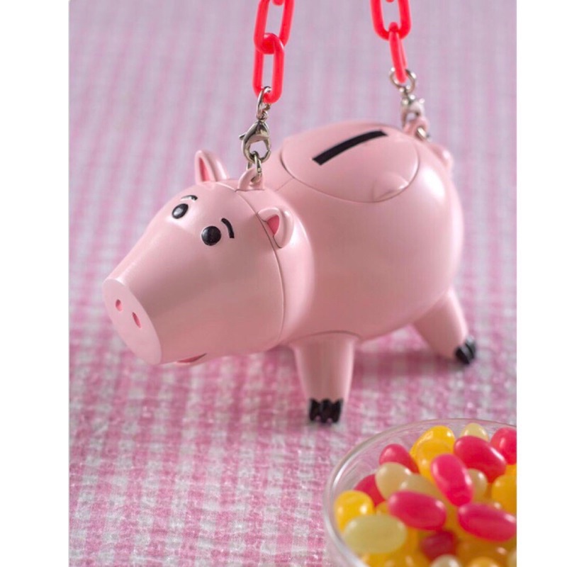 日本 東京迪士尼樂園 火腿豬 糖果盒 糖果罐 置物盒 掛飾 吊飾 糖罐 火腿 豬排 豬排博士 玩具總動員