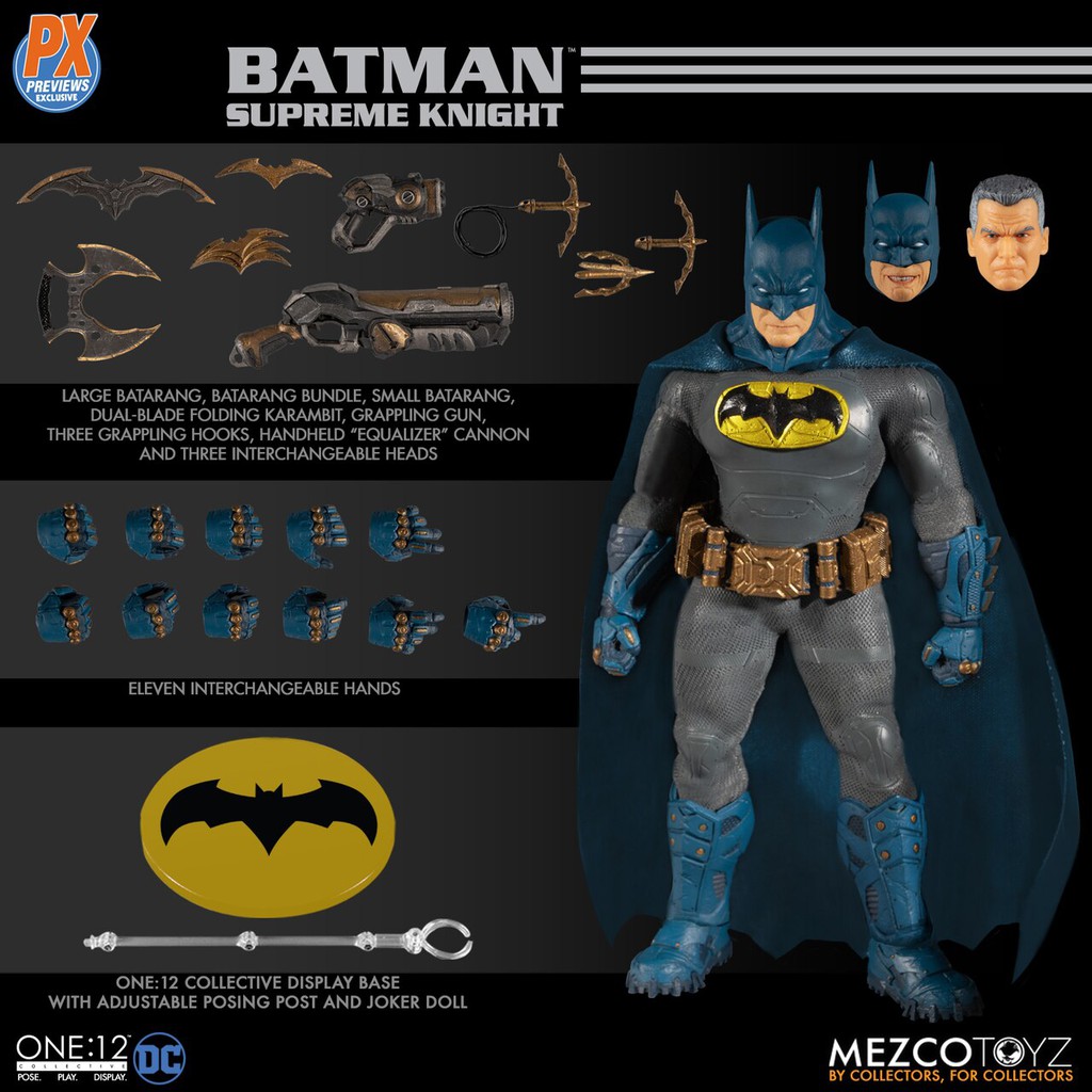 (卡司 正版現貨！）代理版 MEZCO ONE:12 蝙蝠俠 至尊騎士 PX限定 6吋 可動 DC 鐵盒