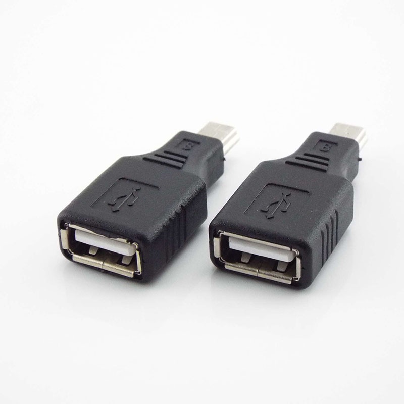 智能手機 OTG 轉換器通用 USB 2.0 A 轉 Mini B 5 針母頭公適配器 Mini Type-A B 插孔