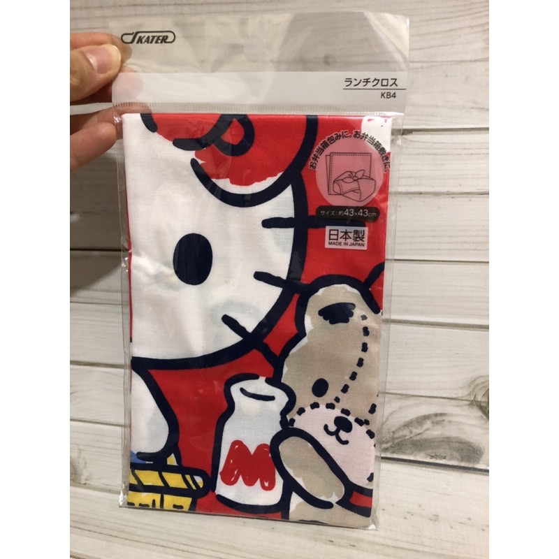 全新日本製  復古 HELLO KITTY 便當包巾 餐巾 手帕 正版 小熊 包便當