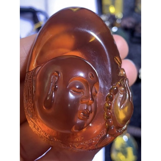 Fyfy名牌現貨物品在桃園可新緬甸天然原礦頂級玻璃體牛血紅血茶珀大師精雕吊墜 鈦晶 琥珀黃水晶 血珀可參考