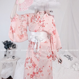 和風式 粉色櫻花睡袍 日式和服 溫泉浴袍 長袍 草莓浴衣 居家睡衣