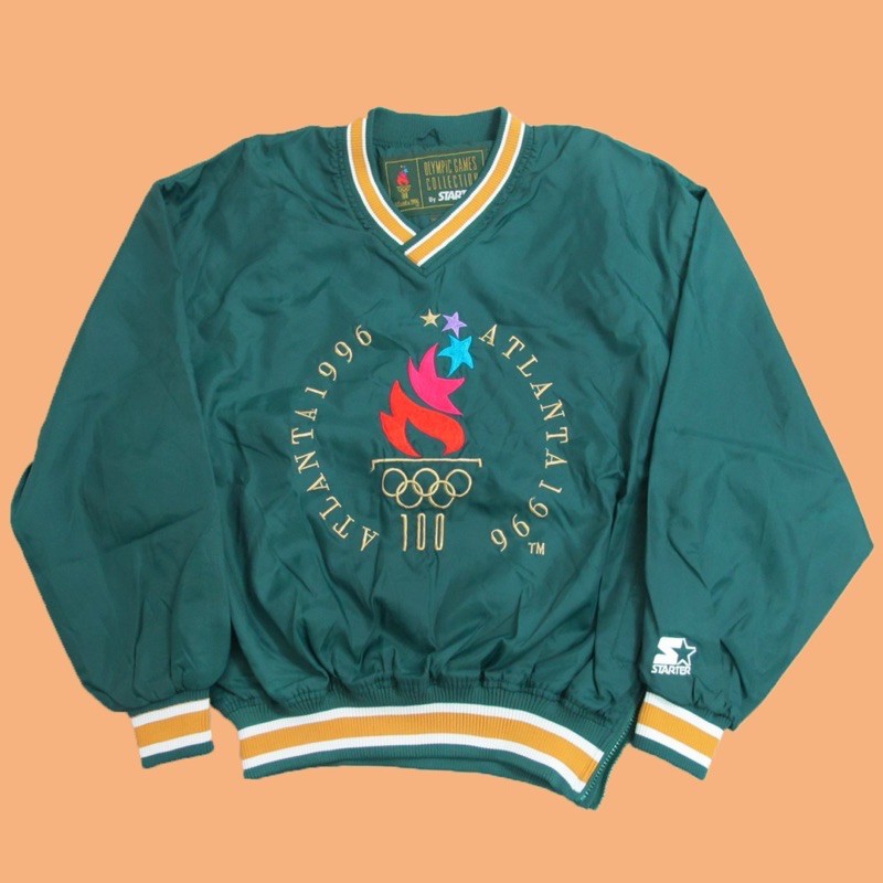 JCI：Vintage Starter 出品 96年 亞特蘭大奧運會 紀念V領風衣外套 古著 / 90s / ATL