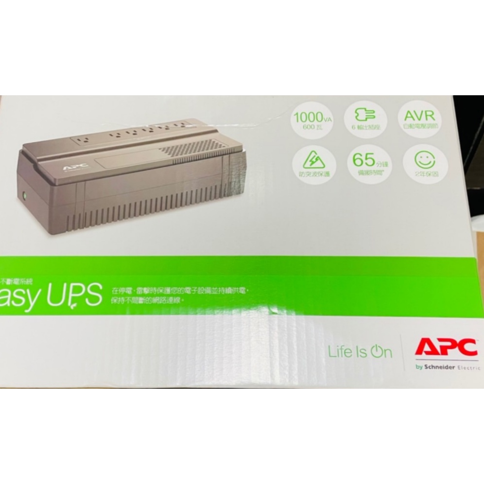 APC Easy UPS 在線互動 1000VA/600W BV1000-TW 含稅有保障