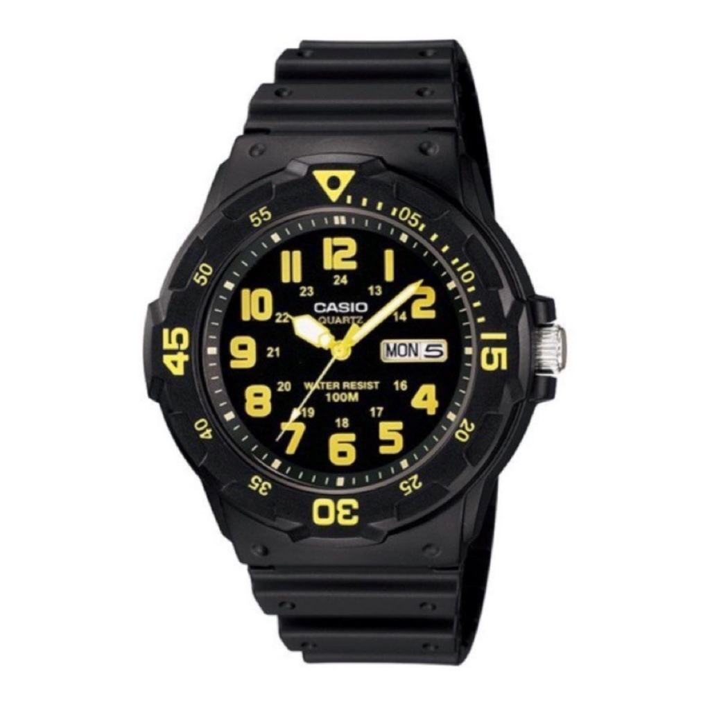 【CASIO 卡西歐】潛水風DIVER LOOK 系列錶 黃色數字 MRW-200H-9B  現代鐘錶