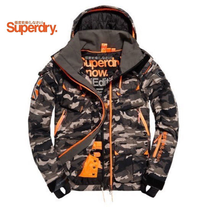 Superdry極度乾燥  請詳讀內文 (全新過季福利品出清) SNOW 迷彩滑雪衣夾克外套 風衣外套 防潑水 保暖抗寒