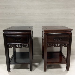 【老二鹿】精選雞翅木 四角花架(一抽)雙色 藝品展示架 花瓶架 玉石架 木架 雕刻品架 花架 木座 仿古傢俱