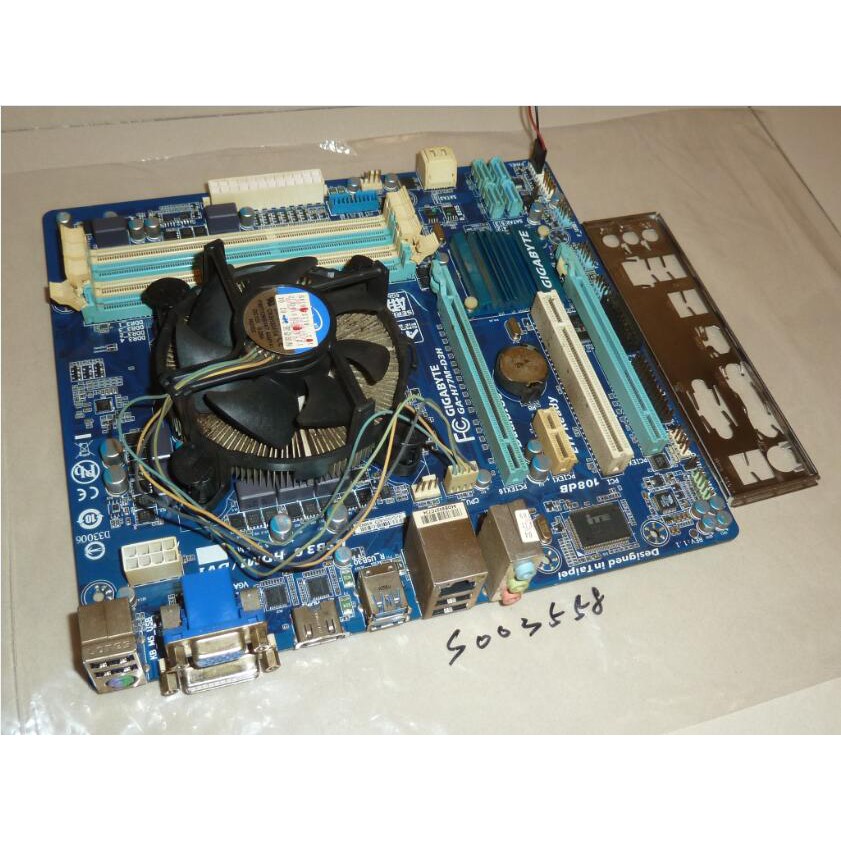 技嘉 GA-H77M-D3H DDR3 1155 附後檔板 單賣主機板無其它配件
