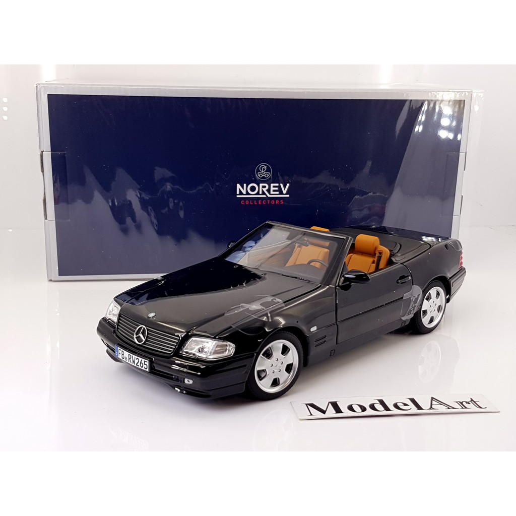 【模型車藝】1/18 Norev Mercedes-Benz 500SL 1999(R129)黑 附硬頂 賓士SL