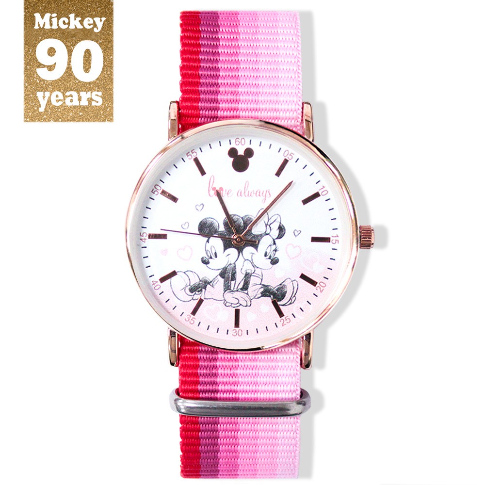 米奇90周年紀念手錶_米奇米妮織帶款