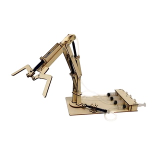 【W先生】科技小製作 木製 3D拼圖 液壓機械手臂 機械鉗 生活科技 科學實驗 科學玩具 益智 教育 DIY 自行組裝