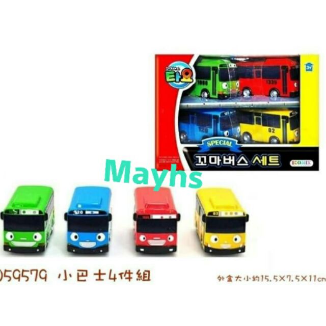 &lt;日韓妹&gt;正版韓國 ICONIX TAYO 小巴士 小巴士4件組 工程車4件組 小車 玩具車 聖誕禮物生日交換