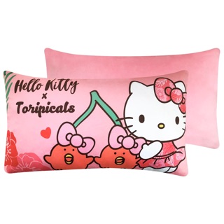 正版 Hello Kitty 熱帶水果鳥長方型抱枕 枕頭 靠腰枕 【羅曼蒂克專賣店】KT-740024