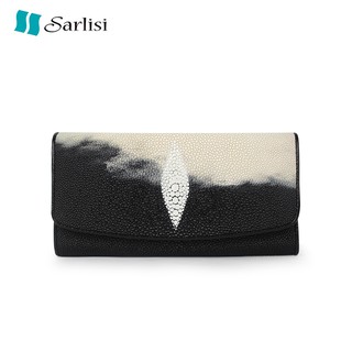 【臺灣出貨】【Sarlisi 】夏麗絲泰國新款真皮珍珠魚皮錢包女包長款女士長夾手拿包