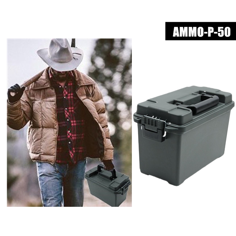 Ammo-p-50 工具箱收納盒塑料彈藥箱戰術收納盒輕便高強度子彈頭箱