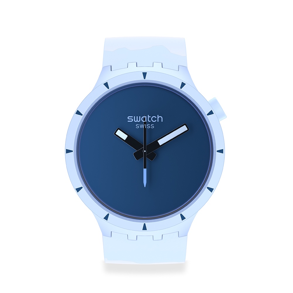 【SWATCH】BIG BOLD 手錶 極地 (47mm) 瑞士錶 SB03N102 陶瓷 戶外運動 藍色 夜光指針