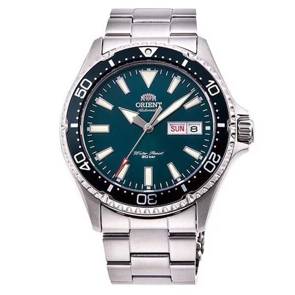 Orient 東方錶 (RA-AA0004E)WATER RESISTANT系列 鋼帶運動潛水錶/ 綠面41mm.