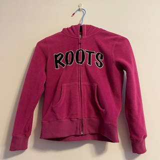 Roots 紫粉色 女童 二手童裝冬季外套出清 二手外套 保暖童裝 保暖外套 連帽 刷毛