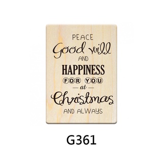 【 Micia 美日手藝館 】楓木印章-P406小精靈的聖誕派對 耶誕祝福字章 G361