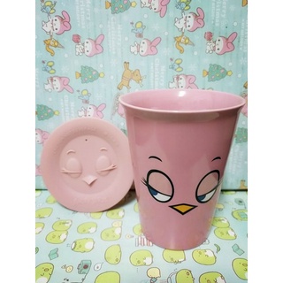 憤怒鳥雙層陶瓷杯 粉紅鳥(附立體造型杯蓋、盒子)