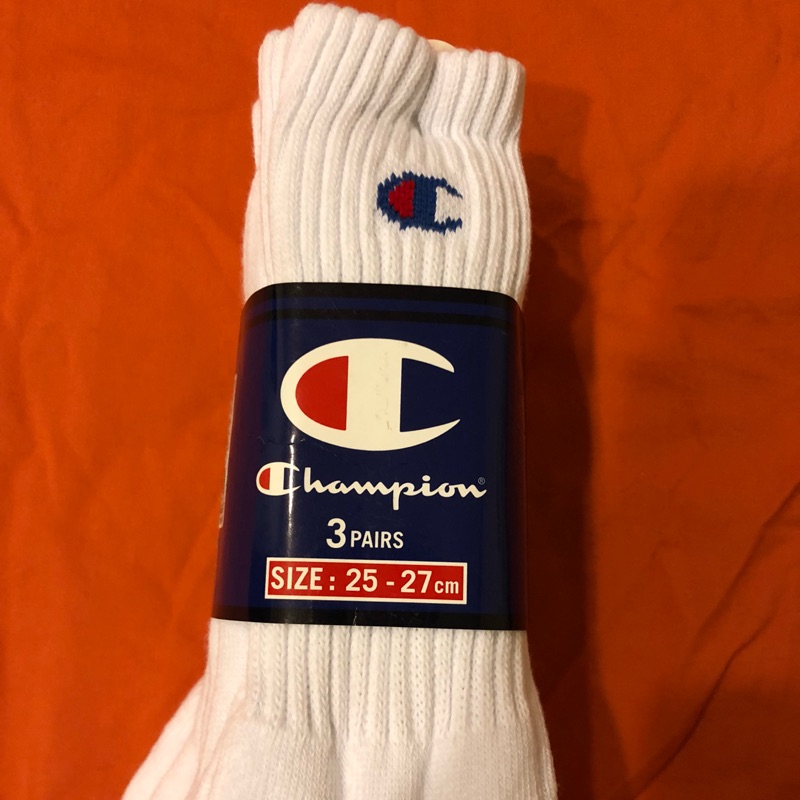 Champion 白色基本款 高筒襪