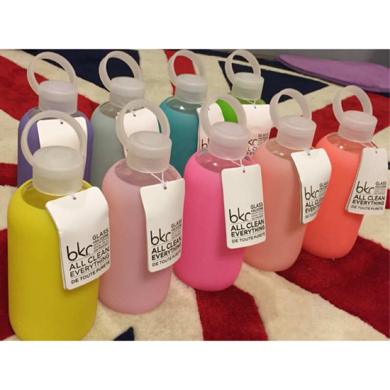 【美國BKR bottle】馬卡龍糖果色矽膠果凍套玻璃冷水壺【3支免運】多色