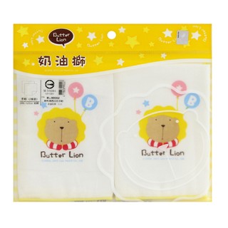 奶油獅 紗布素色印花手帕2入 寶寶手帕 口水巾 洗澡巾 方巾 擦手巾 阿卡將 西松屋 公司貨 AKACHAN