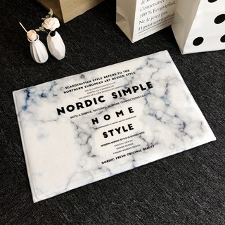 [33Design] 大理石風格法蘭絨地墊 北歐防滑絨面地毯門墊 現代簡約 英文字母 黑白粉