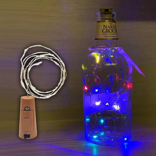 銅線10燈LED燈串瓶塞(白光、彩色) 酒瓶燈 DIY裝飾 聖誕燈 圍牆掛燈 滿天星酒瓶塞 客製化禮品專家