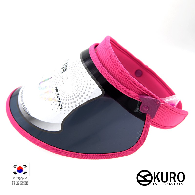 KURO-SHOP韓進口桃紅色時尚防曬抗UV遮陽帽