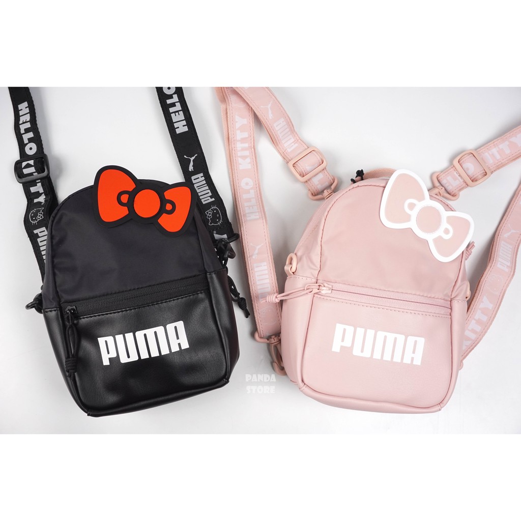 胖達）PUMA x HELLO KITTY 串標 兩用 迷你 後背包 側背包 077188-01 粉紅 02 黑 女