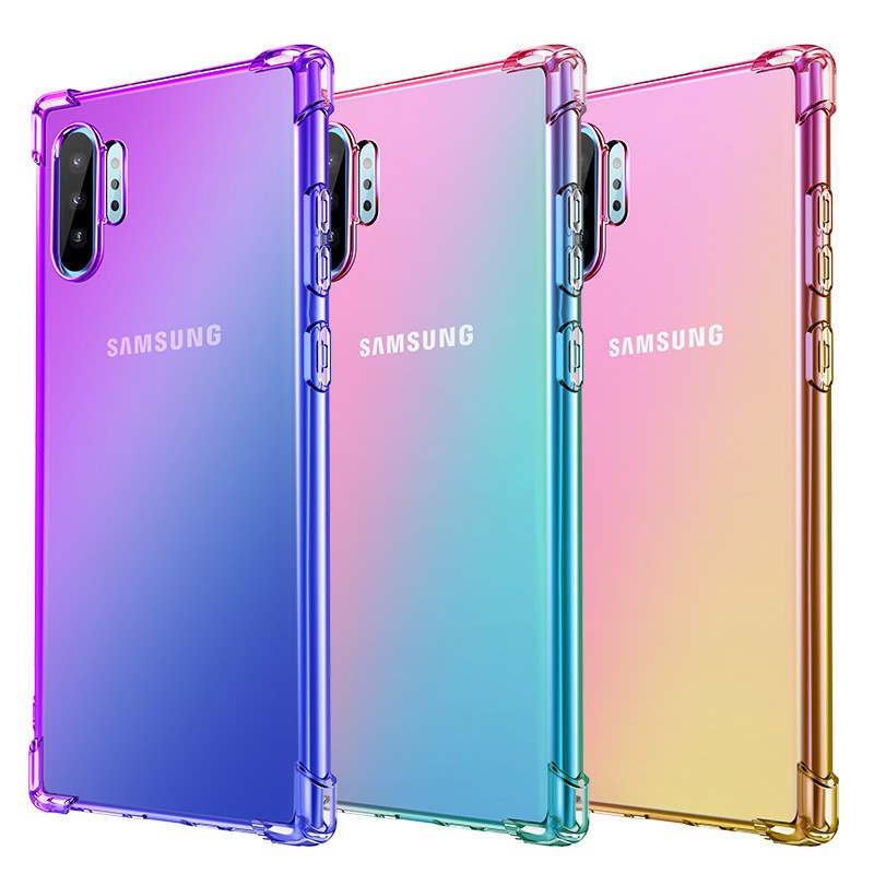 三星Note10/9/8透明漸變保護殼 10+三星S10 S10+ 5G S10E 空壓殼 抗衝擊 防撞防摔手機殼