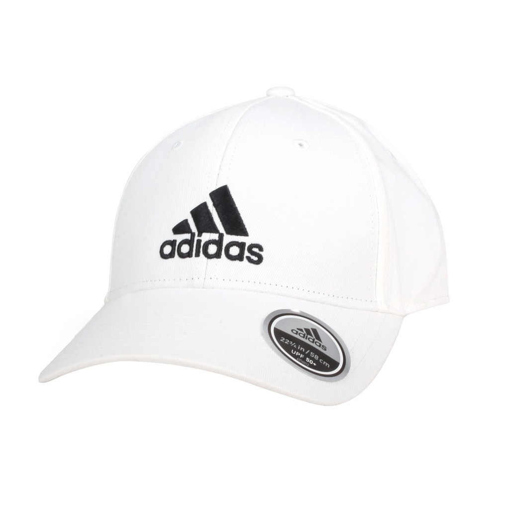 ADIDAS 運動帽(純棉 遮陽 防曬 鴨舌帽 帽子 愛迪達 基本款 棒球帽 白黑 FK0890