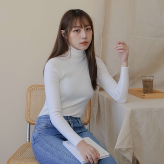 【Our Studio】基本打底高領針織上衣 白色 杏色 駝色(現貨)