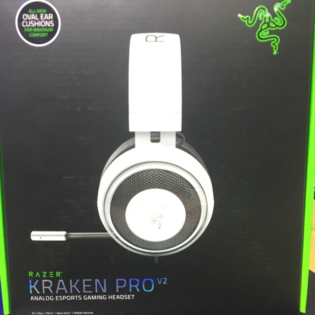 雷蛇Razer Kraken Pro V2 Oval 北海巨妖專業V2 Oval版耳機麥克風-白