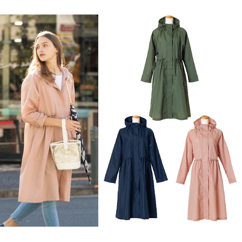 日本 這款超美der束腰風衣式雨衣 附收納袋 蝦皮購物