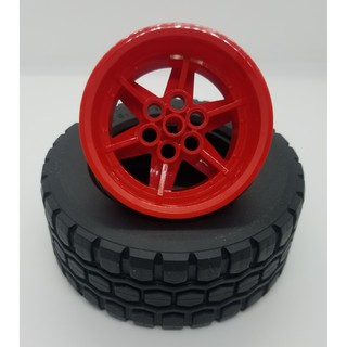 一套8個零件 15038+91912 紅輪框黑輪胎 樂高科技 LEGO Technic
