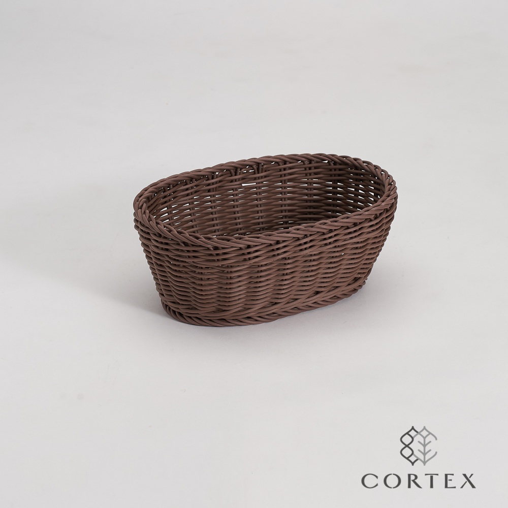 CORTEX 編織籃 仿藤籃 橢圓籃W28 深咖啡色