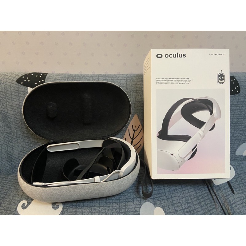 Oculus Quest 2 原廠電池頭戴+收納盒（近全新）