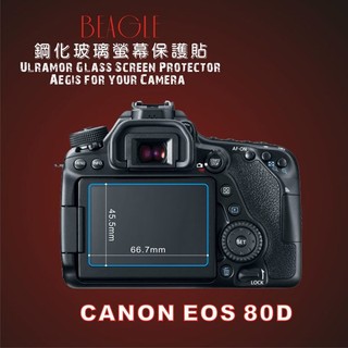 (BEAGLE)鋼化玻璃螢幕保護貼 CANON EOS 90D/80D專用-可觸控-抗油汙-耐刮9H-臺灣製(2片式)