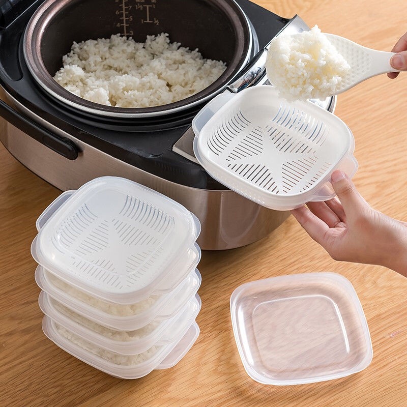 冷凍加熱微波爐雙層便攜式塑料廚房收納盒工具耐熱飯盒蔬菜水果分裝米子包裝盒食品存儲容器