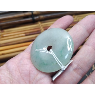 【禾賢行】天然翡翠.緬甸玉.冰飄綠花-平安扣.手工精雕墬子.項鍊.玉珮.920150006954