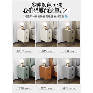 意式極簡簡約現代輕奢小尺寸窄小型超窄網紅ins白色巖板床頭櫃