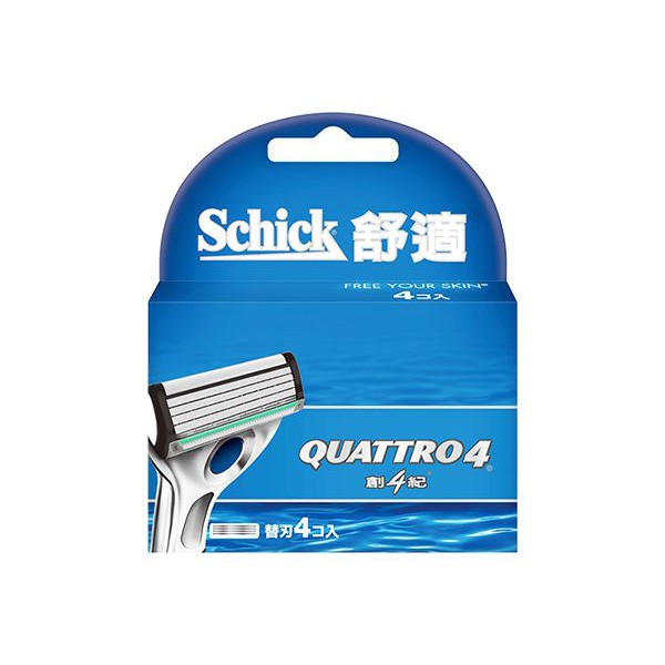 Schick 舒適 QUATTRO 4創4紀刮鬍刀片(4入裝)【小三美日】DS002646