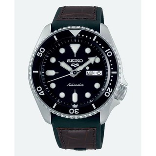 SEIKO WATCH 精工5 Sports黑色計分外圈日期星期自動上鍊機械橡膠帶腕錶型號：SRPD55K2【神梭鐘錶】