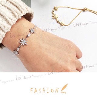 IN House*🇹🇼現貨bracelet日韓❄️雪花 星星 八芒星 造型鑲水鑽 可調式 手鍊 秀氣 手鏈 手環