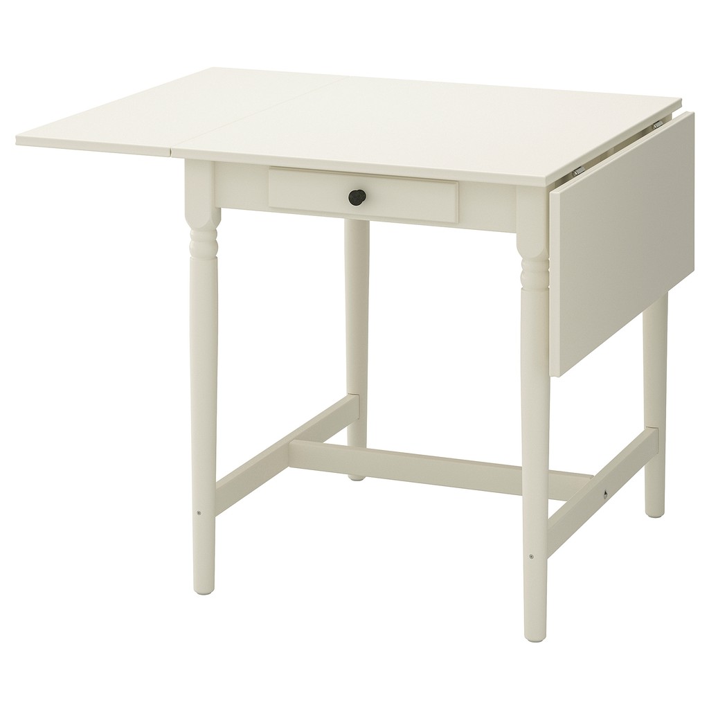 絕版品/北歐風格IKEA宜家INGATORP折疊桌實木餐桌延伸桌/松木/白色/短65長123/二手八成新/特$4500