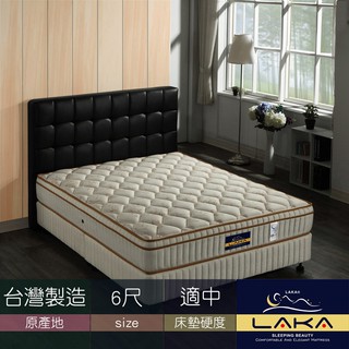 【LAKA】三線高蓬度涼感紗蜂巢式獨立筒床墊-雙人加大6尺