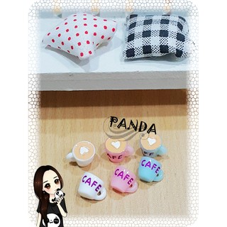 Panda手作材料館🐼CA18/迷你咖啡杯/心型咖啡杯/樹脂吊飾/耳飾/髮飾/奶油膠DIY配件